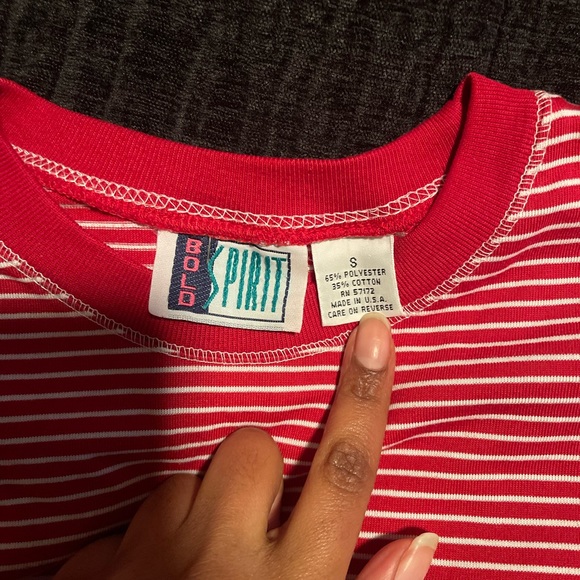 Bold Spirit Cherry Stripe Top - Picture 5 of 5